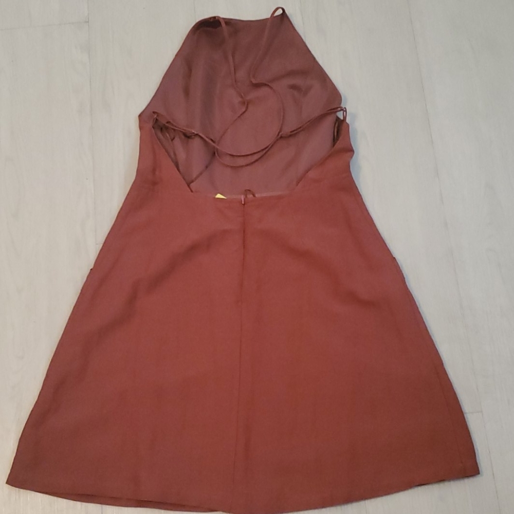 Rust color backless dress